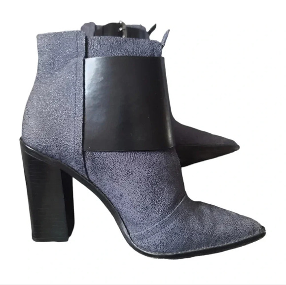 Tibi | Navy Blue & Black Piper Block Heeled Booties Sz 39.5 - Picture 5 of 12